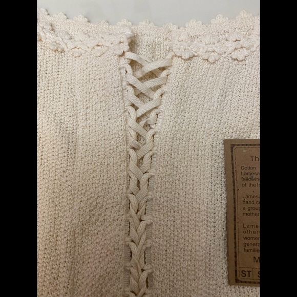 LAMESA 100% Cotton Tank Top Beige/Cream Color size Large Made in Peru NWT - Picture 2 of 11